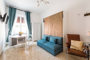 TV, books - Large apartment with Wi-Fi and terrace (Roma)