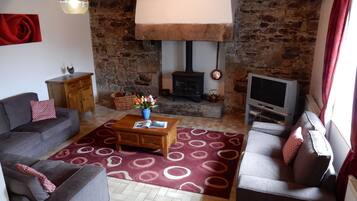 TV, lareira, videogames, DVD player