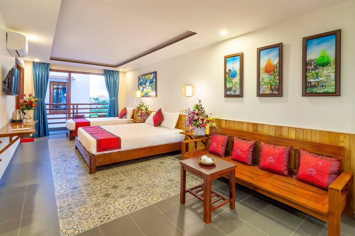 FamilieTwin kamer | Select Comfort-bedden, een minibar, een kluis op de kamer