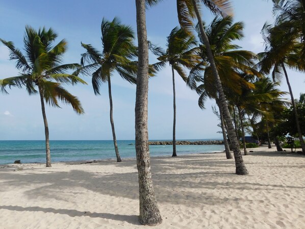 On the beach, beach towels