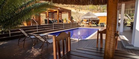 Outdoor pool, a heated pool