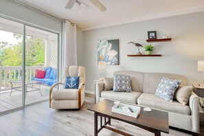 Smart TV, DVD player, books, video library