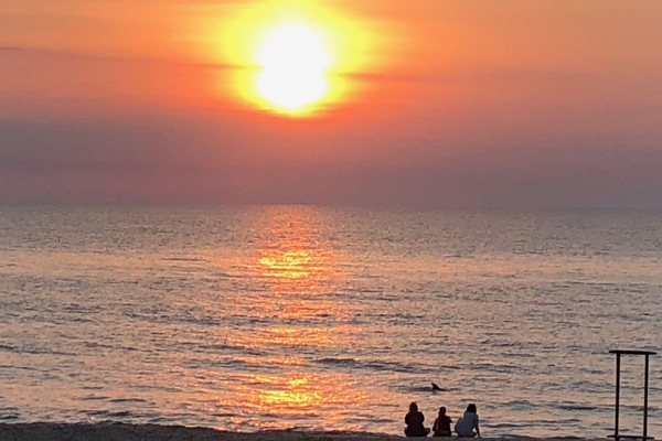 Playa en los alrededores, camastros y toallas de playa