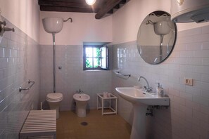 Douche, sèche-cheveux, serviettes fournies, papier toilette