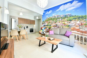 Apartment | Living area | Flat-screen TV - Renovated Flat - Athens Perfect Location (Athens)