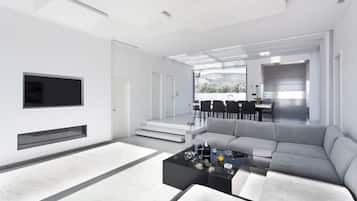 Smart TV, fireplace