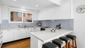 Fridge, microwave, dishwasher, toaster