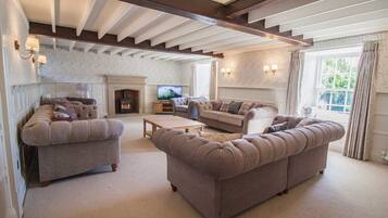 TV, fireplace, video games