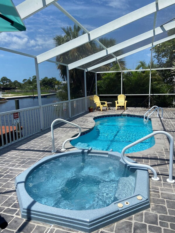 Piscine extérieure, piscine chauffée