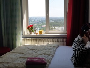 1 slaapkamer, een strijkplank/strijkijzer, wifi, beddengoed