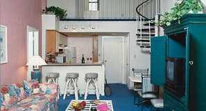 TV, DVD player, table football, ping pong