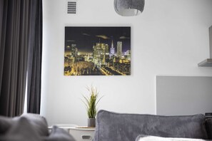 Superior Apartment | Living room | Flat-screen TV - City Centre Apartment (Warsaw)