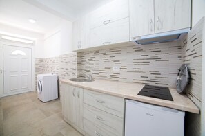 Microwave, oven, paper towels