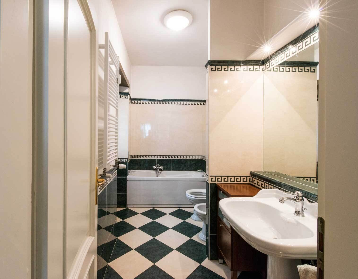 Bañera con ducha, bañera de hidromasaje, secador de pelo, bidet