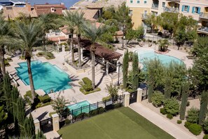 Outdoor pool, a heated pool - Top floor, BEST view, Viera condo at Lake Las Vegas! (Henderson)