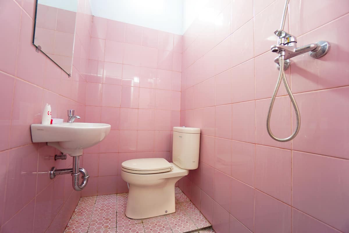 standard double room | bathroom | shower, towels
