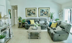 Smart TV, books, music library, stereo