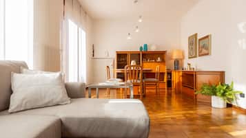 TV de tela plana, lareira