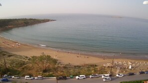 On the beach, beach towels