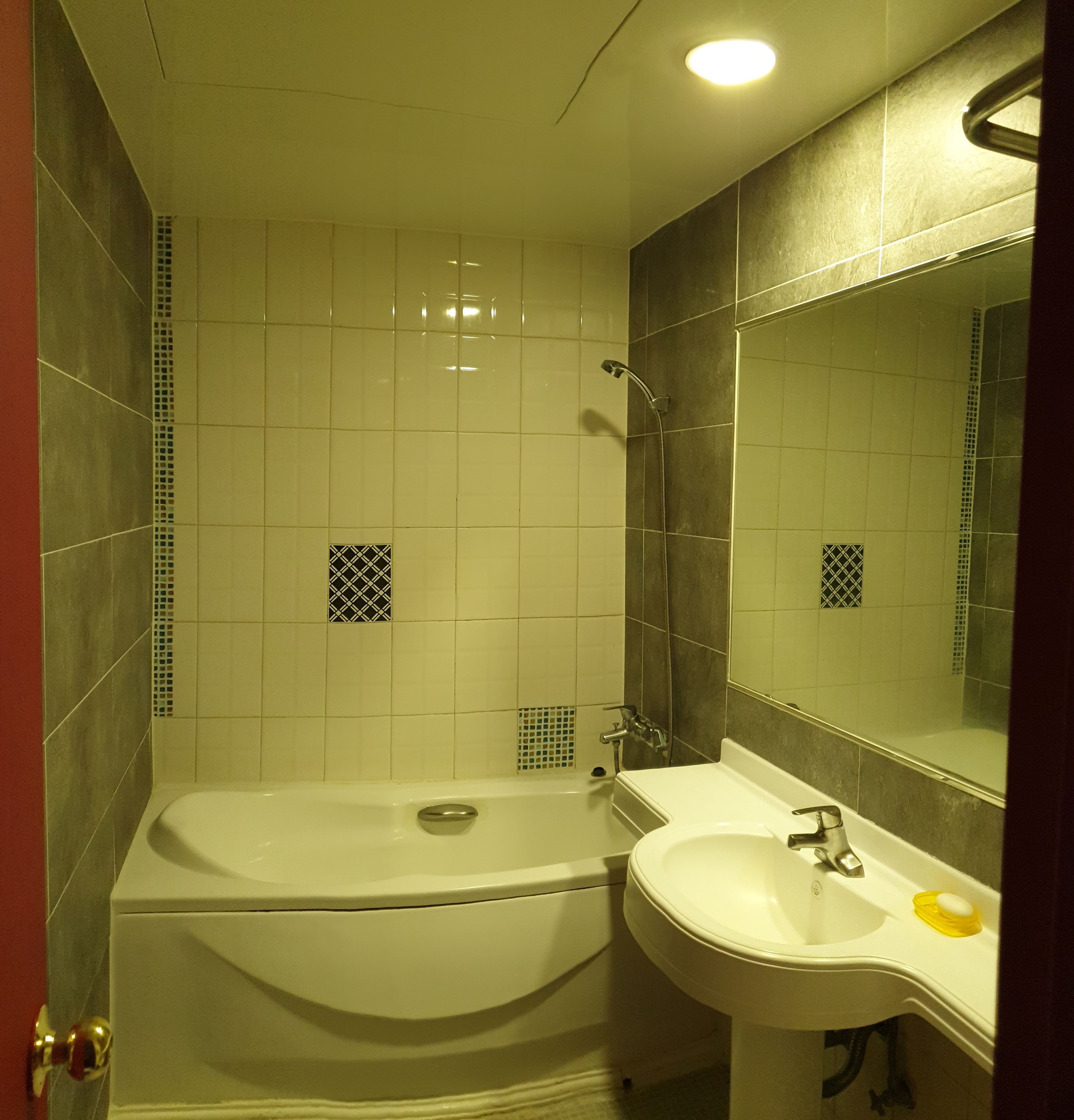 Habitación Deluxe | Baño | Ducha, artículos de higiene personal gratuitos y secador de pelo