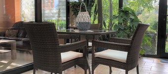 Holiday house on the meadow path