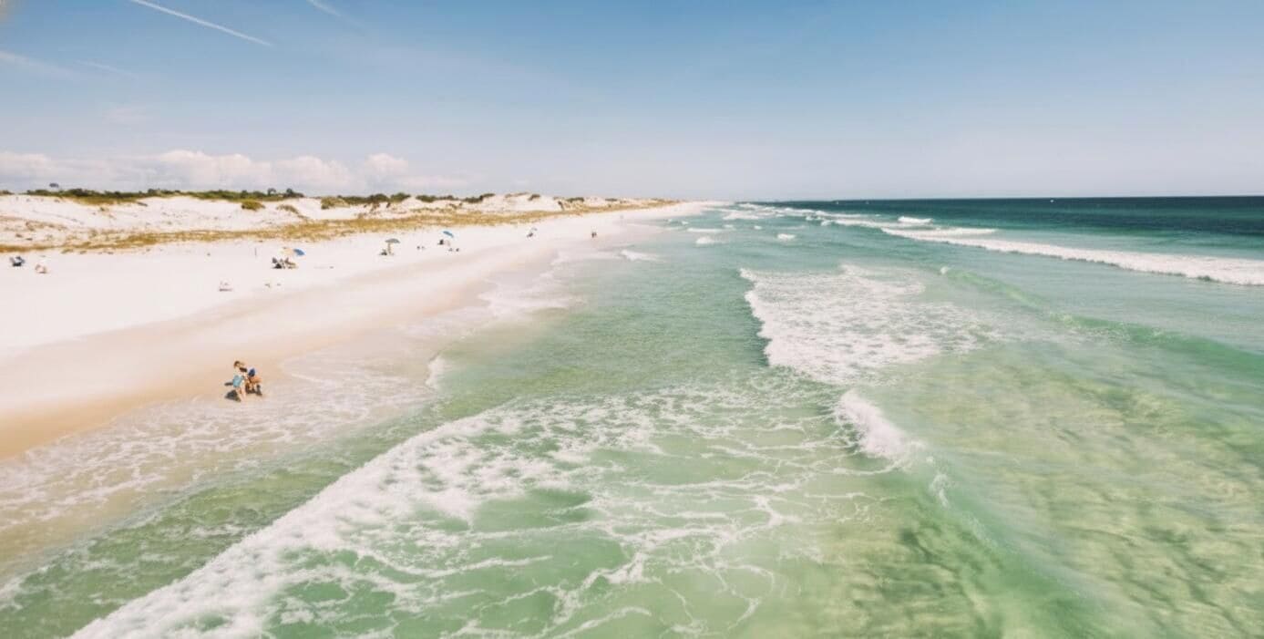 Nära stranden och solstolar