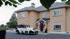 A beige house with a white car parked in front. - Tig na Coille B&B Country House (Tullaroan)