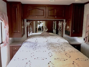 Luxury Camper | Premium bedding, down comforters, Select Comfort beds, blackout drapes