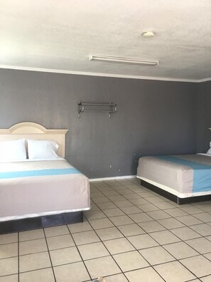 Desk, laptop workspace, free WiFi, bed sheets