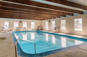 Indoor pool, open 8:00 AM to 10:00 PM, sun loungers