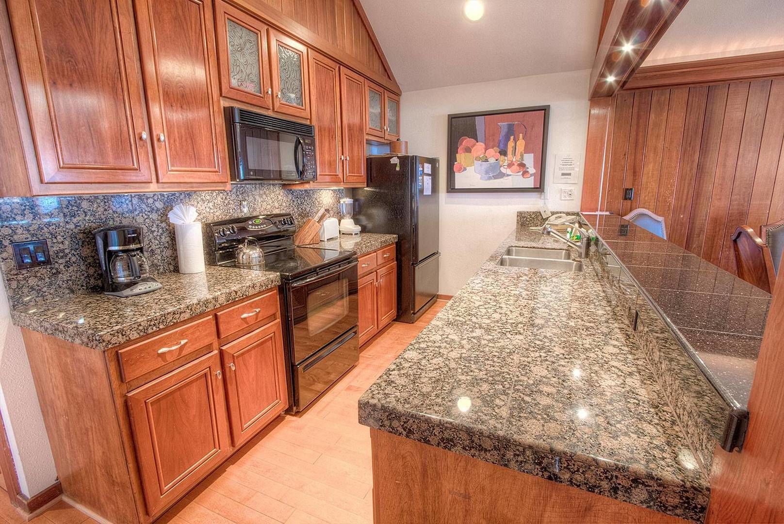 Fridge, microwave, stovetop, dishwasher