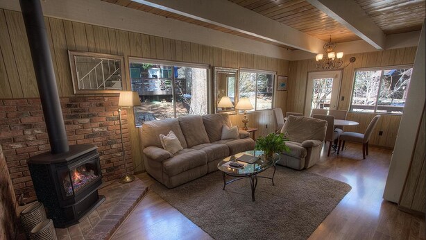 TV, fireplace - Serene Stream Lodge (Incline Village)