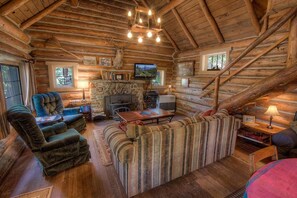 TV, fireplace - Zephyr Cabin (Zephyr Cove)