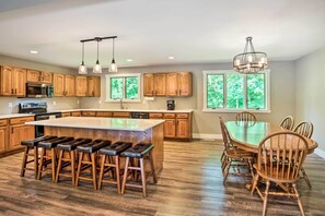 Fridge, microwave, stovetop, dishwasher - Cabin w/ Dock & Porch Across from Balsam Lake (Balsam Lake)