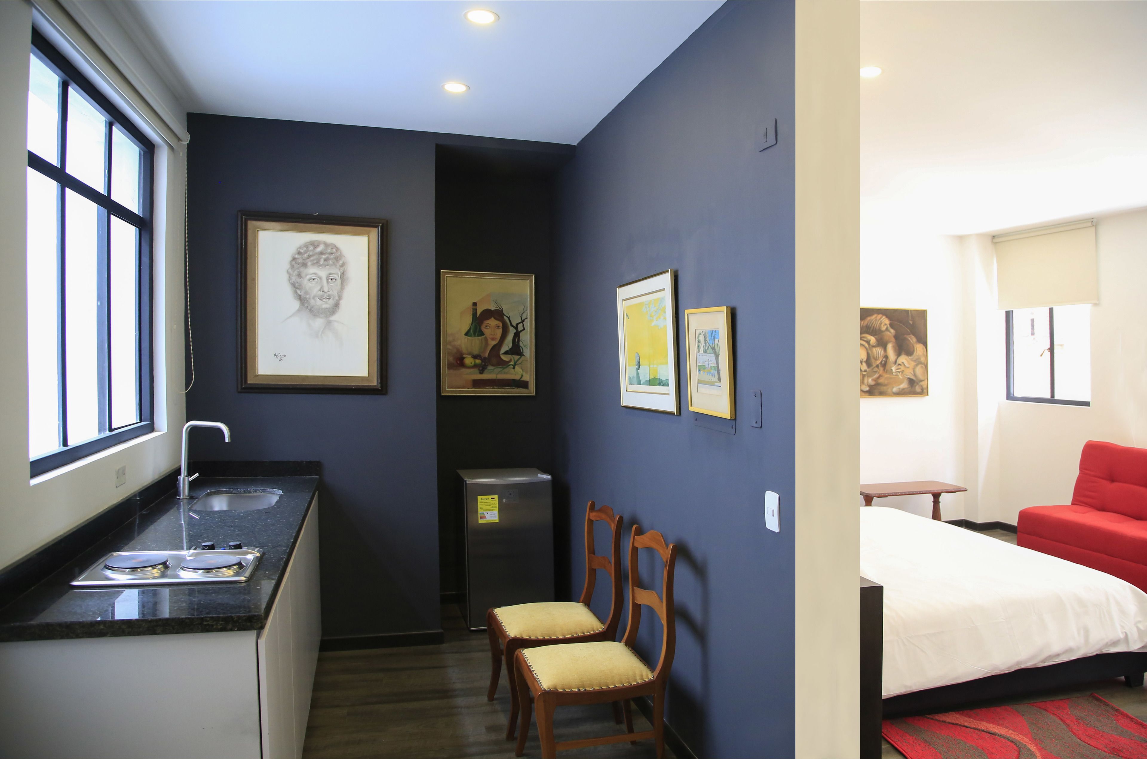 habitacion junio suite con cocina | private kitchenette | fridge, microwave, oven, stovetop