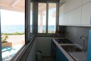 Fridge, oven, stovetop, electric kettle