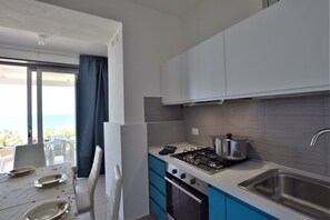 Fridge, oven, stovetop, electric kettle