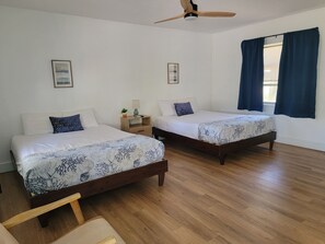 Individually decorated, desk, laptop workspace, blackout curtains - Cindys Motel (Mayo)