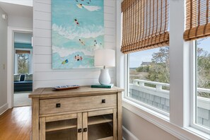 Interior - Large windows taking in the marsh views on BHI; reverse floor plan and large deck for views! (Bald Head Island)