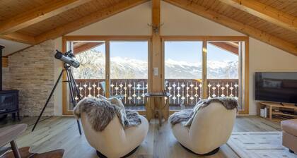 Chalet Nid Blanc wood burning hottub