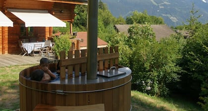 Chalet Mont Blanc Blick mit Nordischem Bad