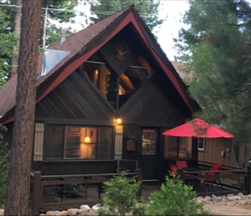 Enjoy the cozy quietness of the forest setting, from our front deck!