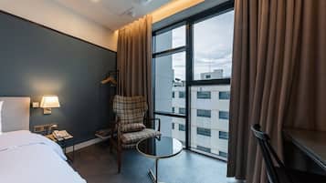 Blackout curtains, soundproofing, free WiFi, individually decorated