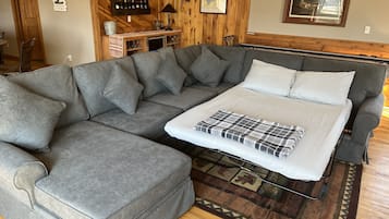 Televisión, chimenea, libros