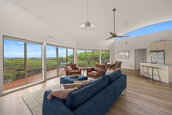 Panoramic Apartment, 2 Bedrooms, Non Smoking, Partial Ocean View | Living area | 30-inch flat-screen TV with digital channels, TV