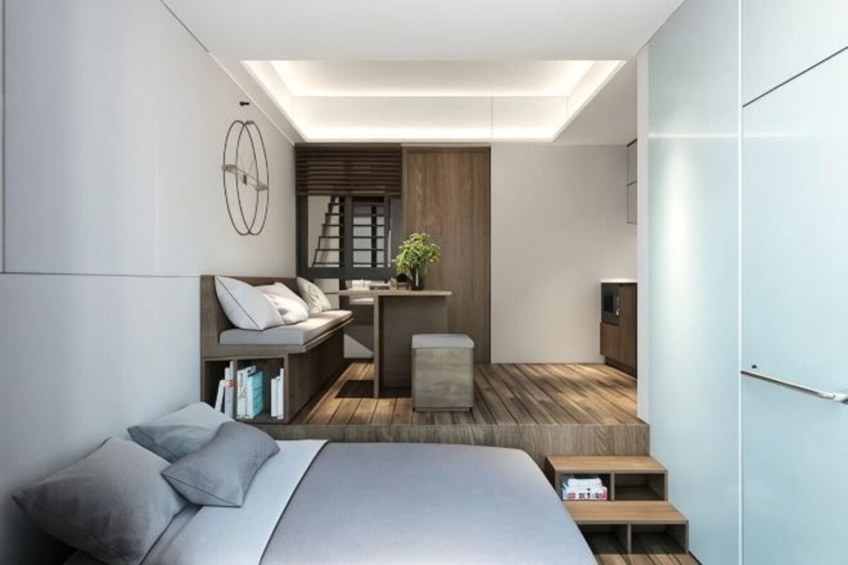 1 chambre, literie de qualité, lit avec matelas en mousse à mémoire