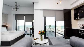 Suite Studio Junior (Beach Front) | 2 chambres, literie de qualité supérieure, couette en duvet d'oie