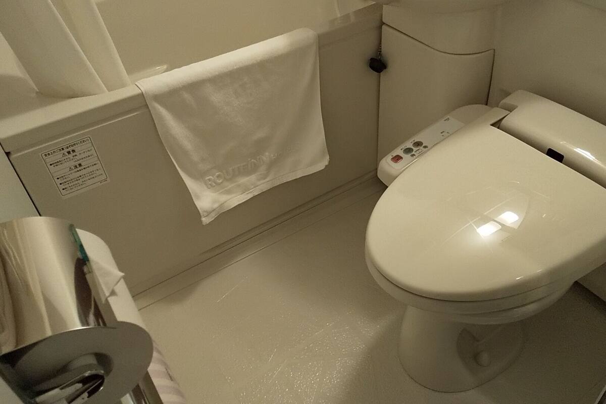 Combined shower/bathtub, free toiletries, hair dryer, slippers
