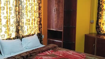 Down comforters, memory foam beds, rollaway beds, free WiFi