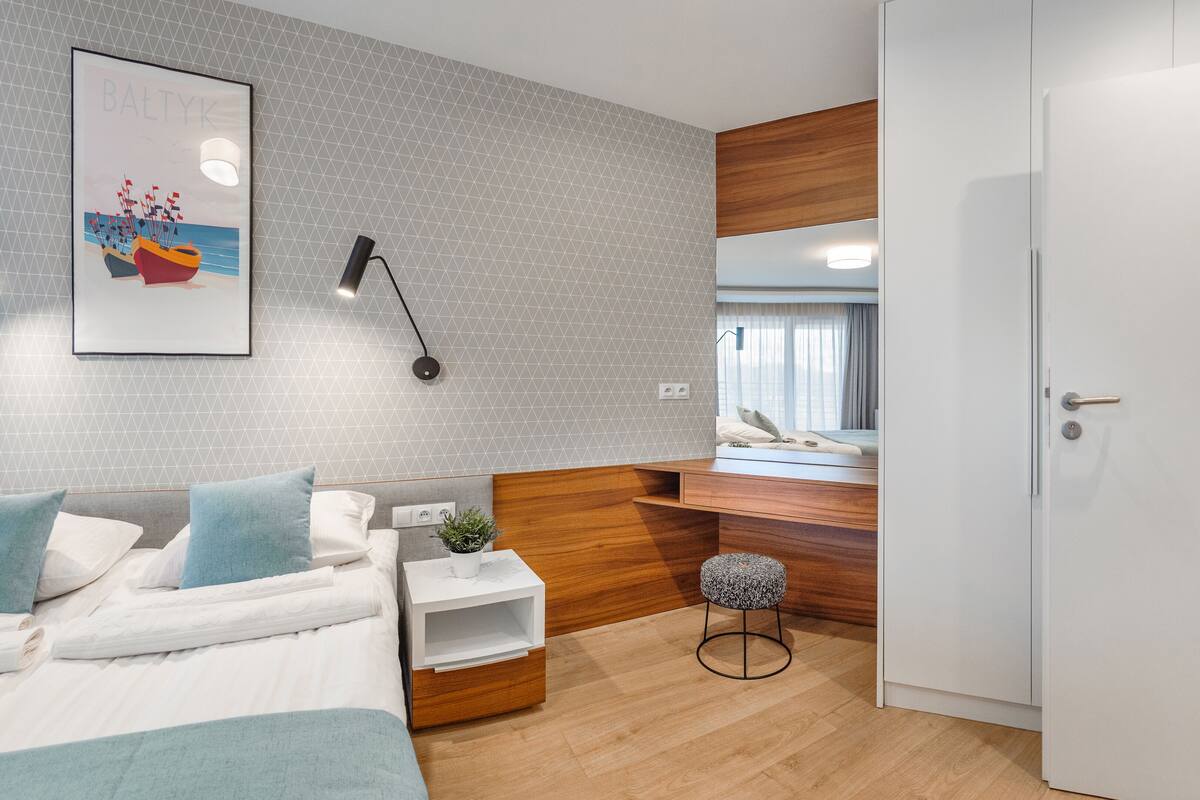Apartemen (C 12 Al. Żeromskiego 31) | Ruang kerja ramah laptop, Wi-Fi gratis, dan didekorasi berbeda-beda